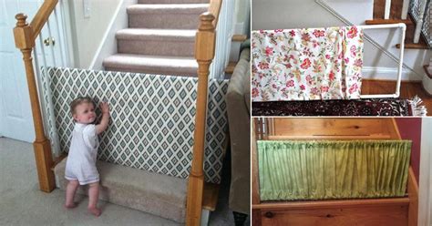 diy sew fabric around a metal or wood gate|make your own baby gate.